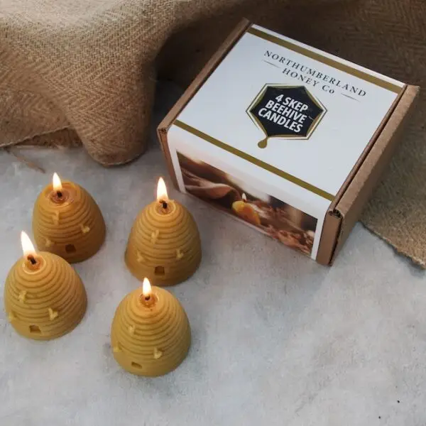 Skep Beehive Beeswax Candle | Gift Box of Beehive Beeswax Candles
