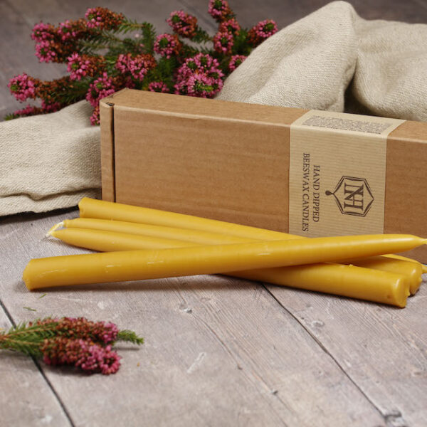Beeswax Taper Candles | Beeswax Dinner Candles | Dipped Beeswax Candles
