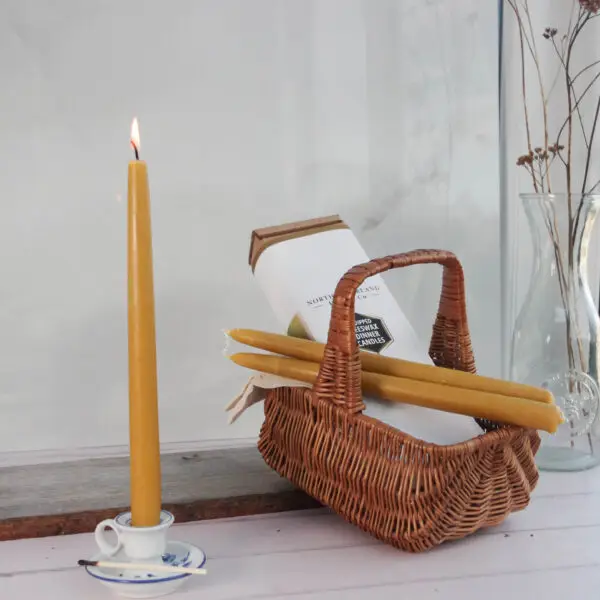Beeswax Taper Dinner Candles | 8 Dinner Candles Boxed