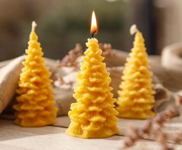 Christmas Tree Beeswax Candle Gift Set