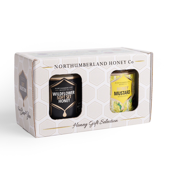 2 Jar Honey Gift Set Soft Set Northumberland Honey Mustard