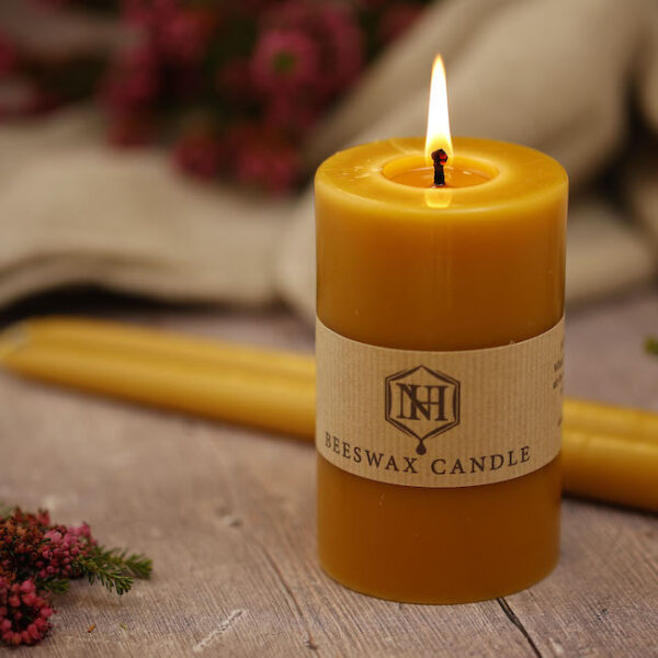 65 Hour Beeswax Pillar Candle | Church Beeswax Candle
