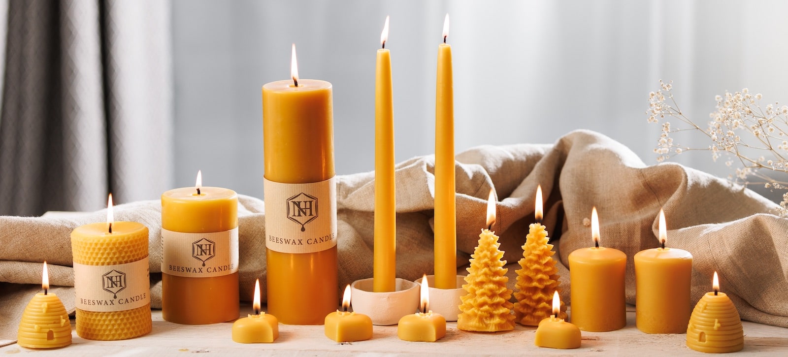 Beeswax Candles Handmade by Northumberland Honey Co UK